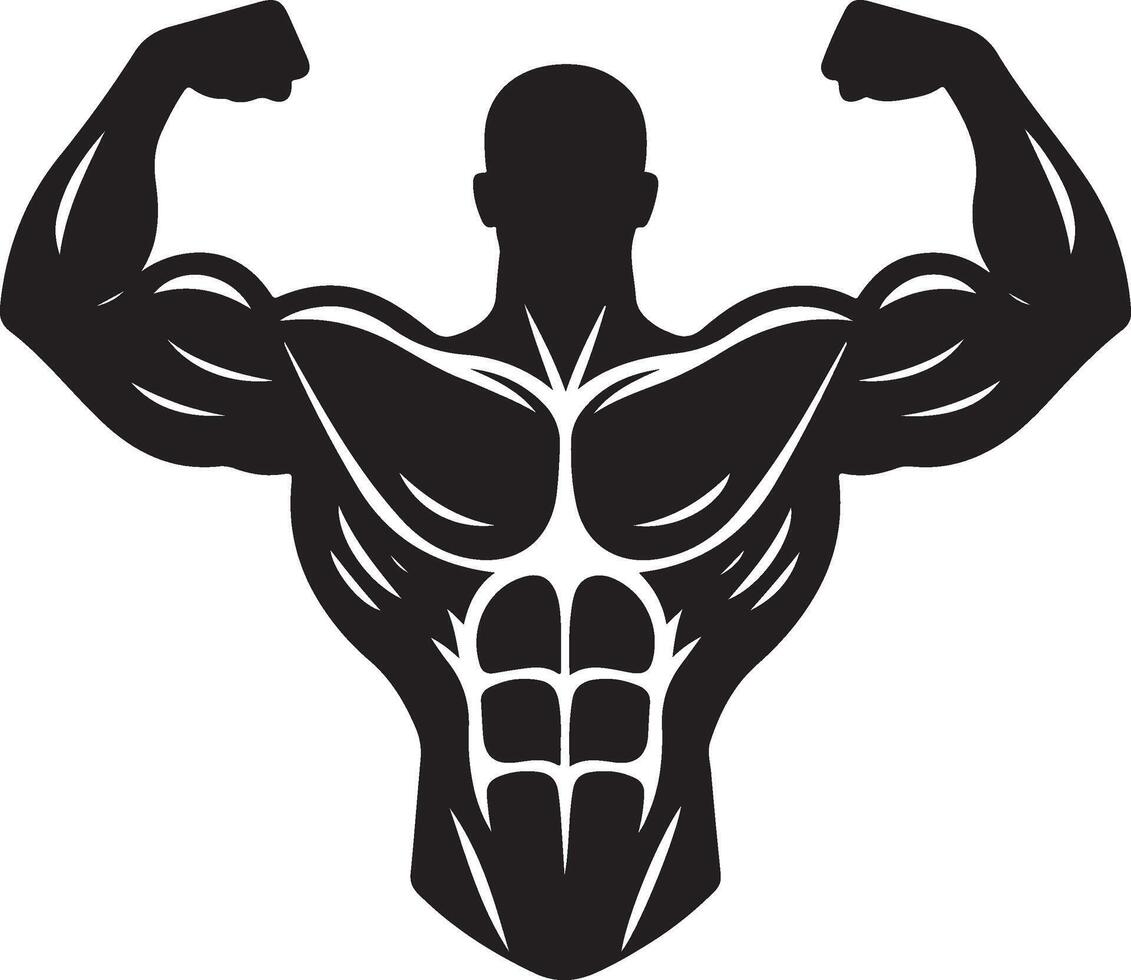 muscle black illustration vector