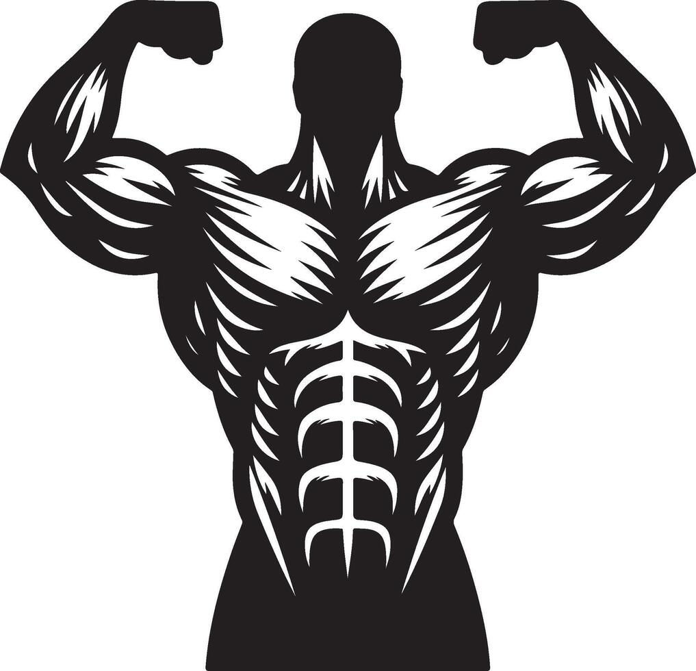 muscle black illustration vector