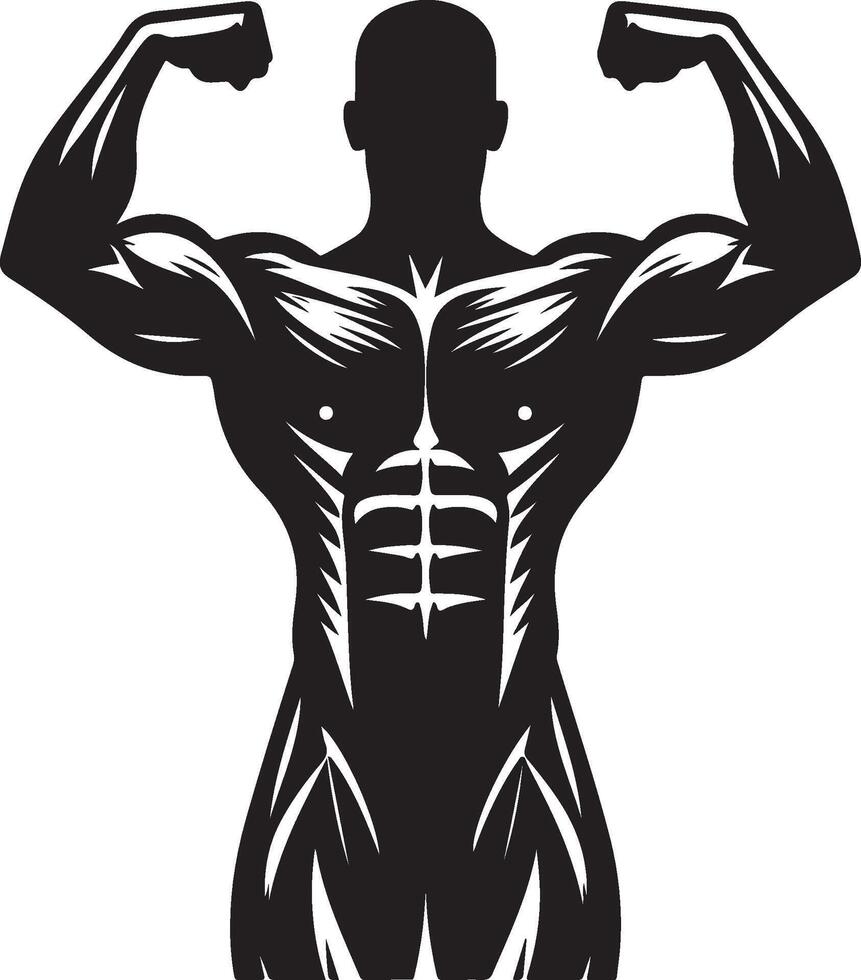 muscle black illustration vector