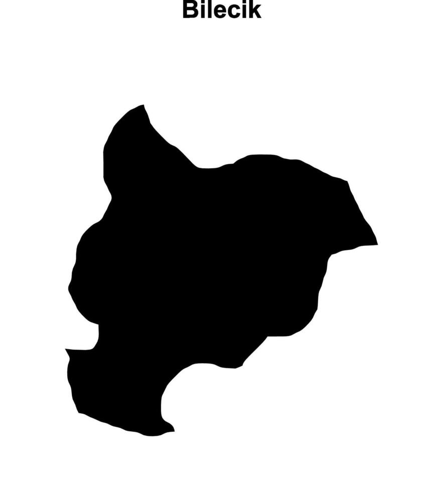 Bilecik outline map vector
