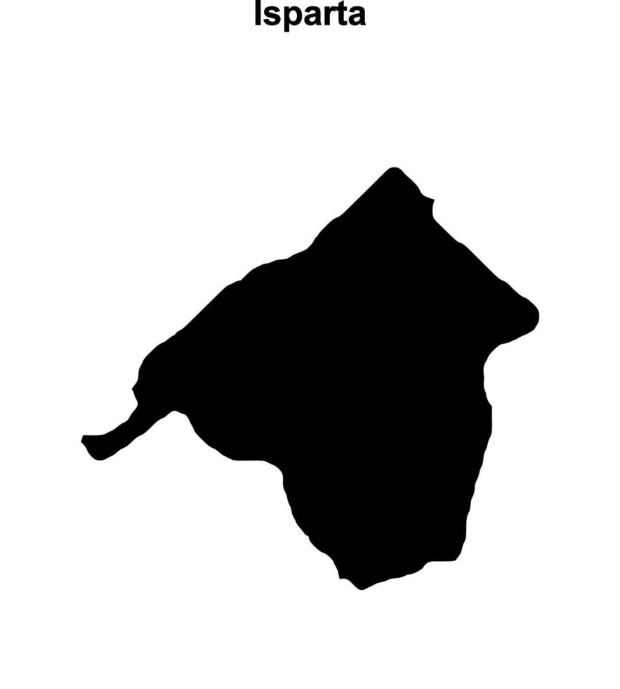 Isparta outline map vector