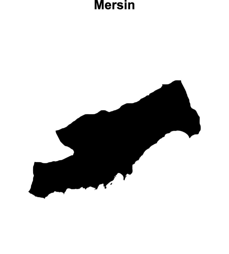 Mersin outline map vector