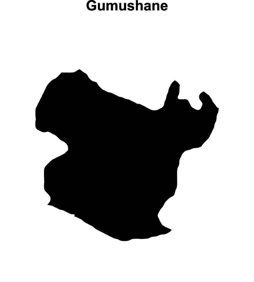 Gumushane outline map vector