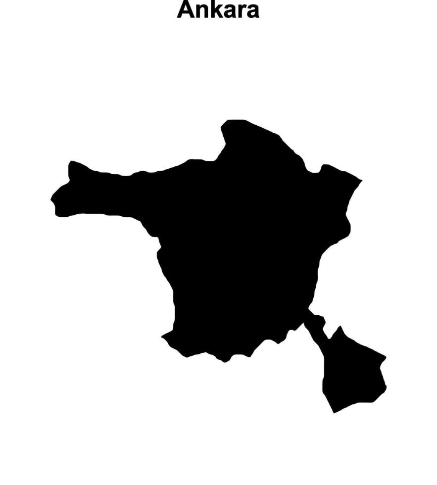 Ankara outline map vector