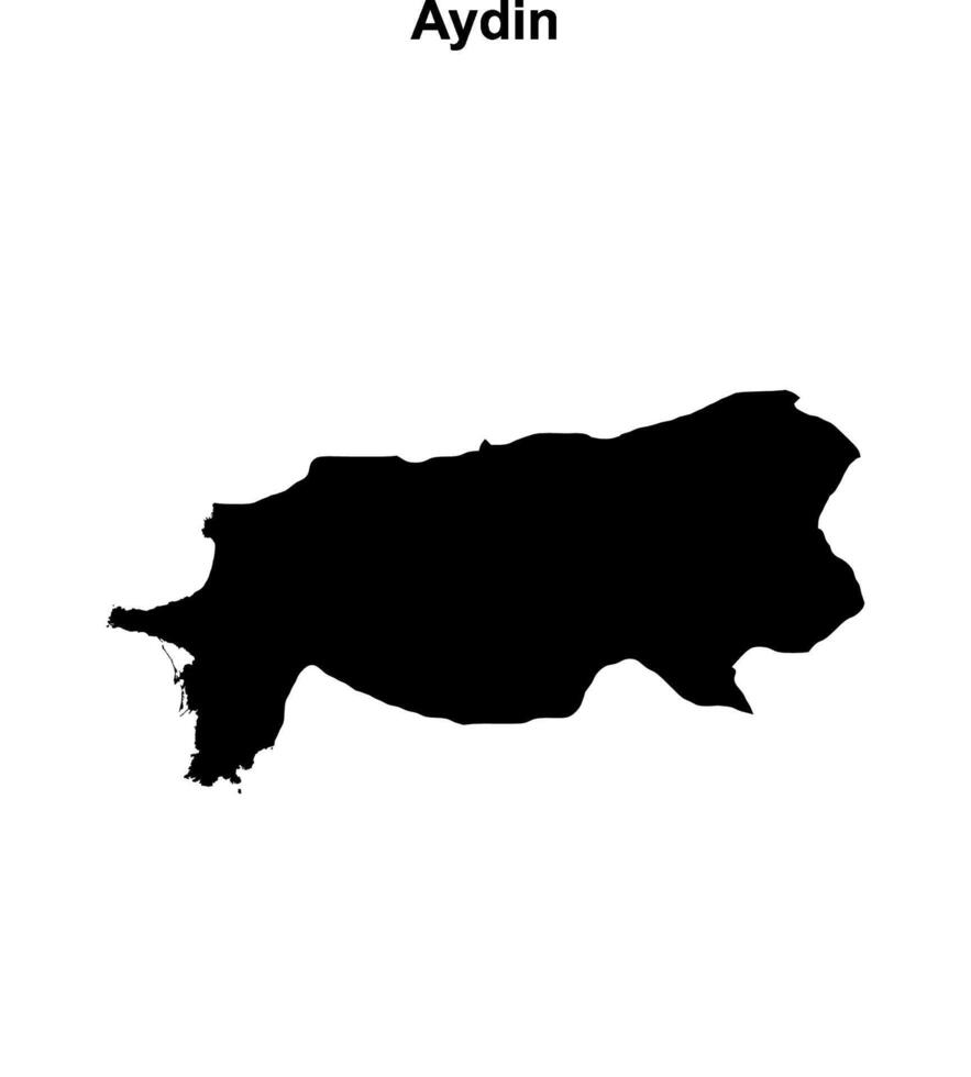 Aydin outline map vector