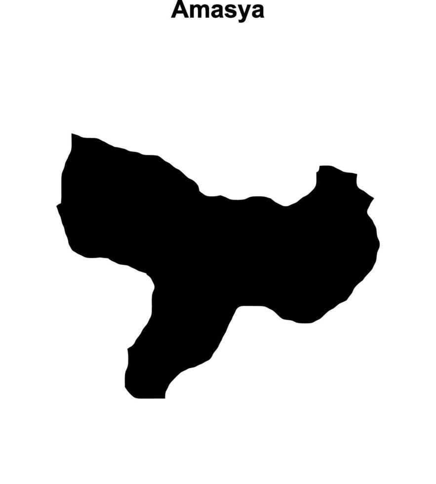 Amasya outline map vector