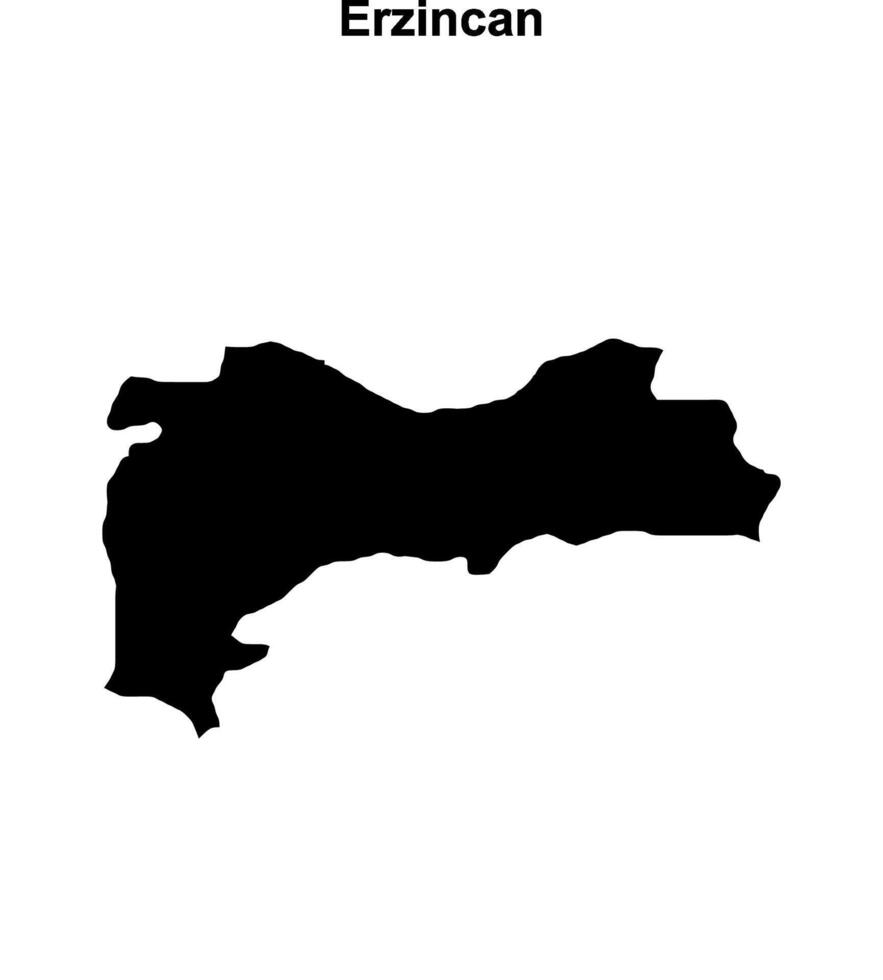 Erzincan outline map vector