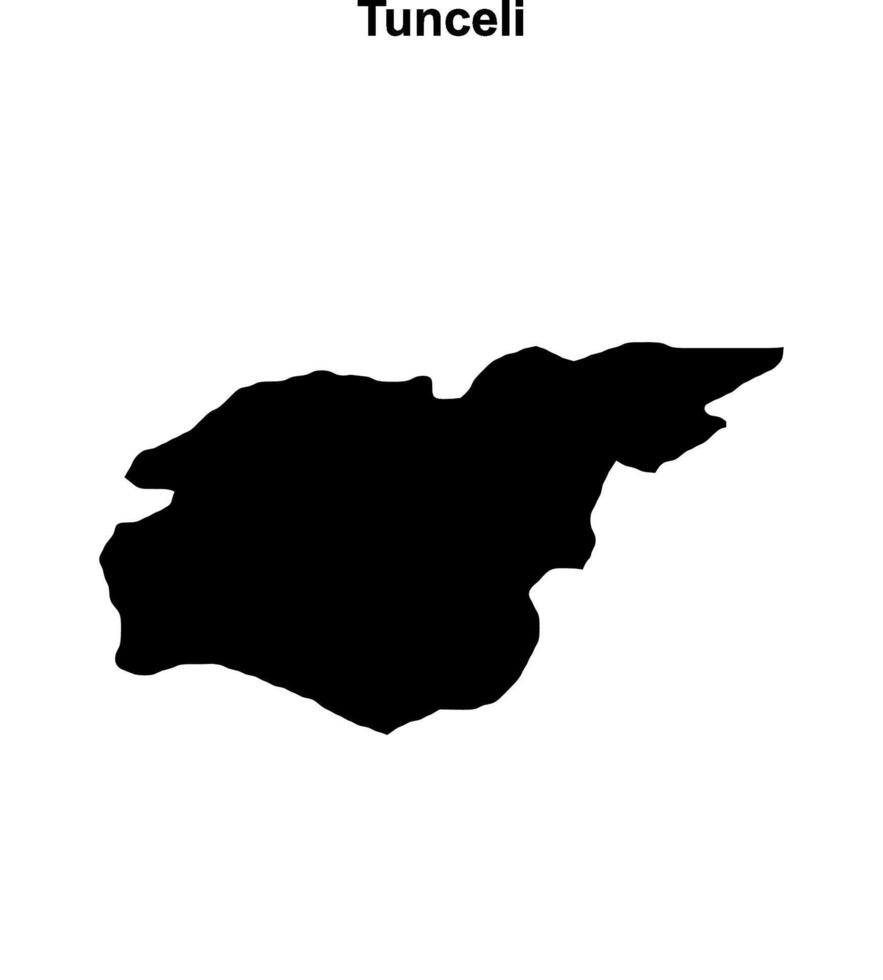 Tunceli outline map vector