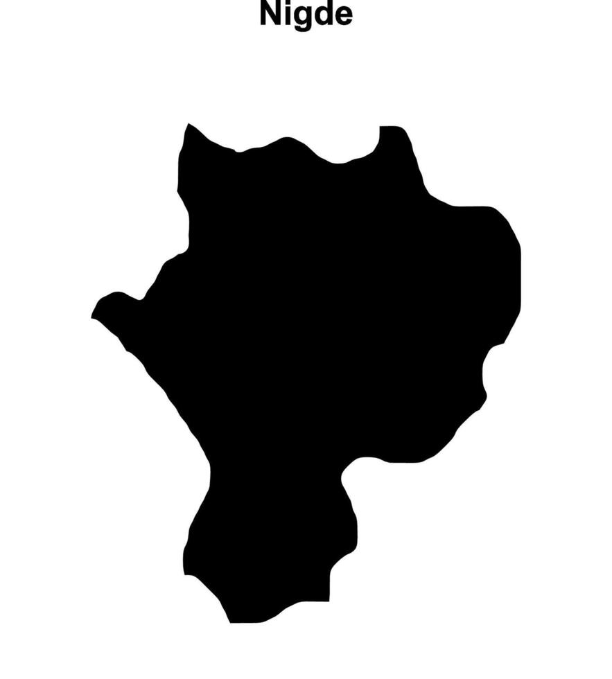Nigde outline map vector