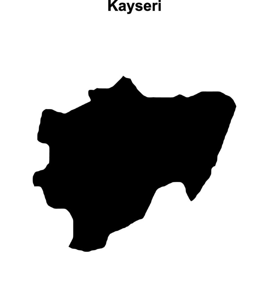 Kayseri outline map vector