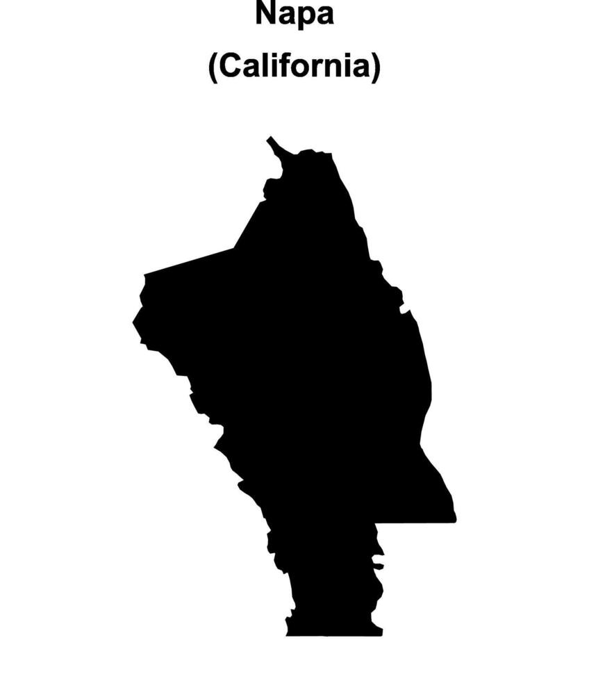 Napa County, California blank outline map vector