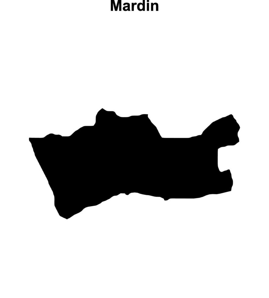 Mardin outline map vector