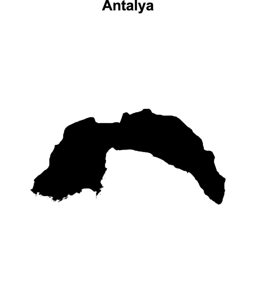 Antalya outline map vector
