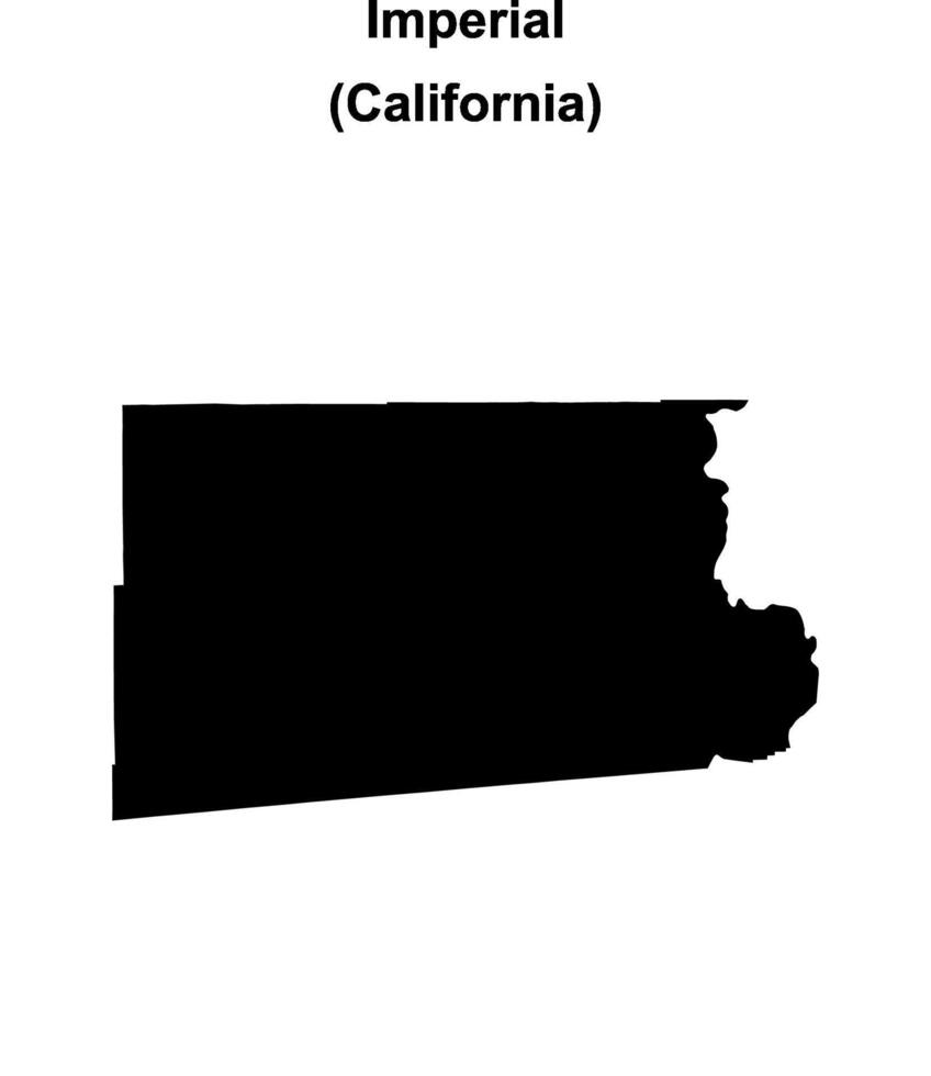 Imperial County, California blank outline map vector