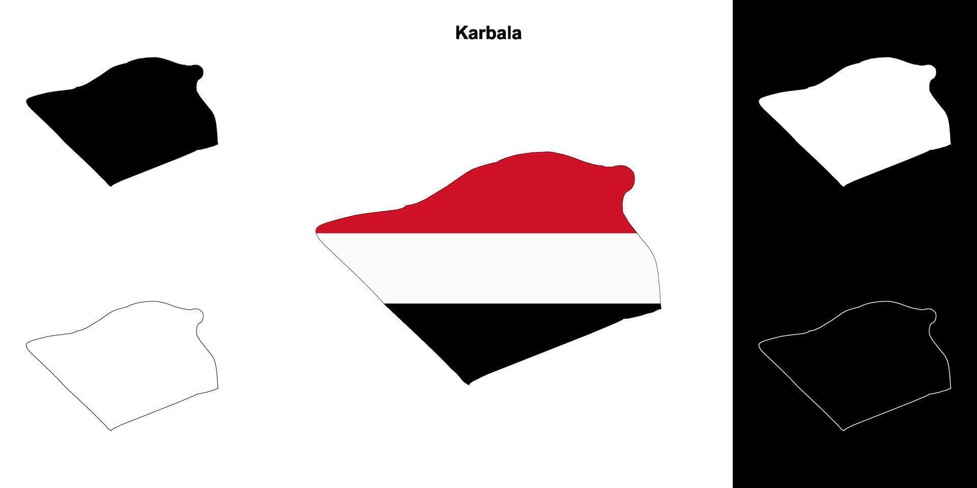 Karbala governorate outline map set vector
