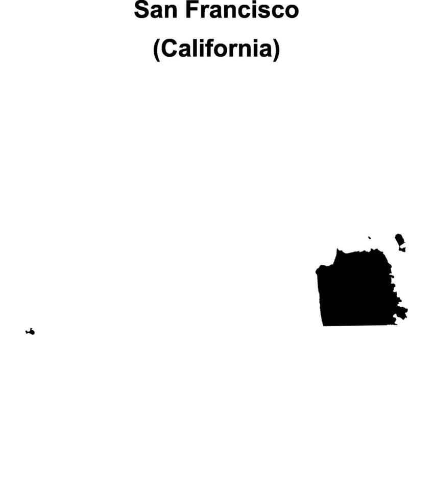 San Francisco County, California blank outline map vector