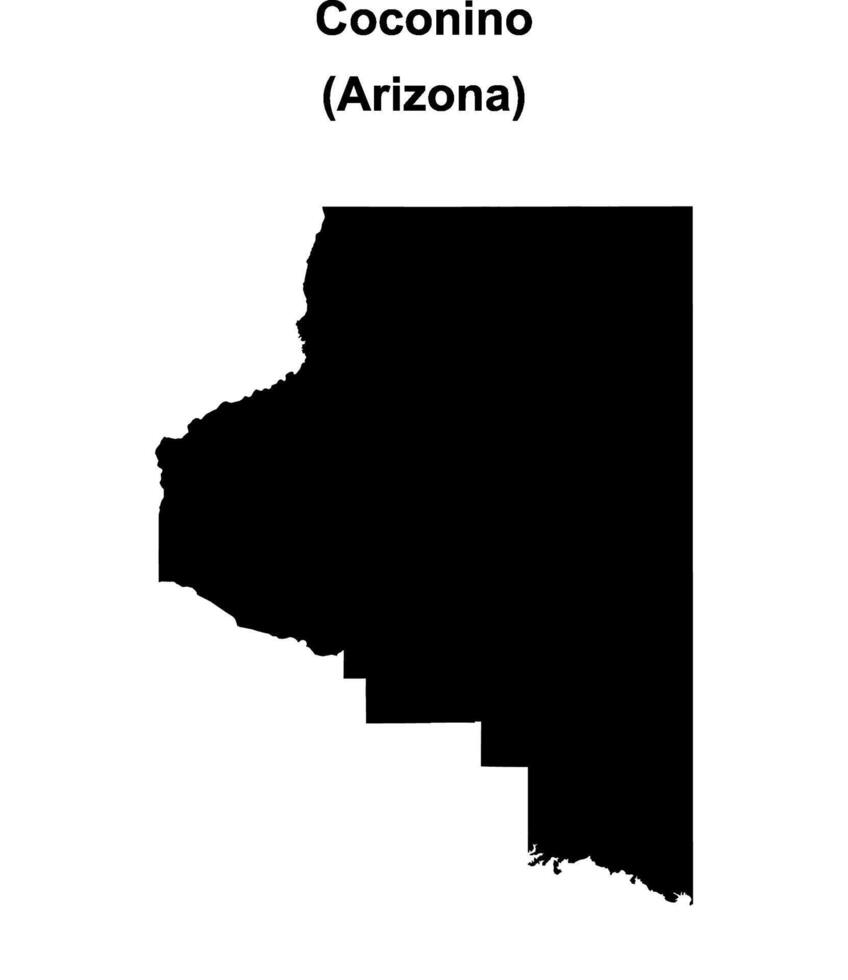 Coconino County, Arizona blank outline map vector