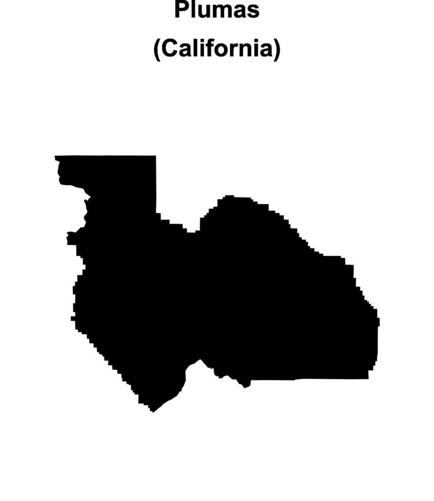 Plumas County, California blank outline map vector