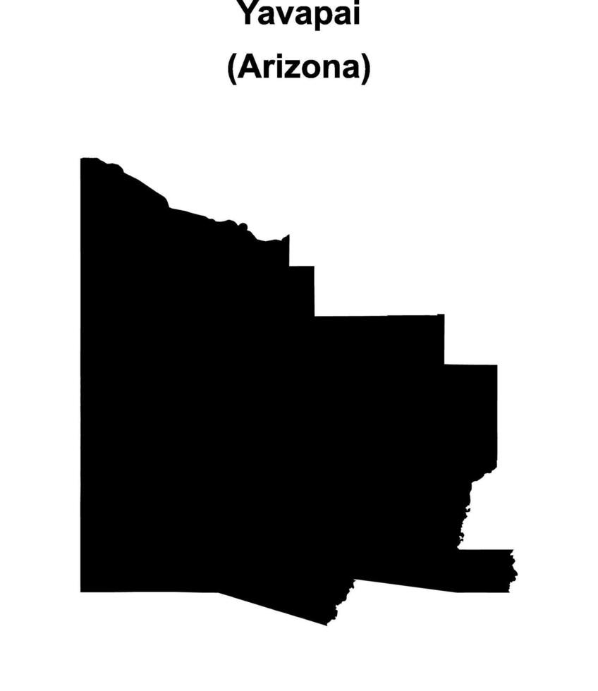 Yavapai County, Arizona blank outline map vector