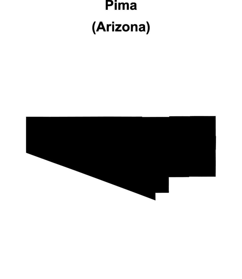 Pima County, Arizona blank outline map vector