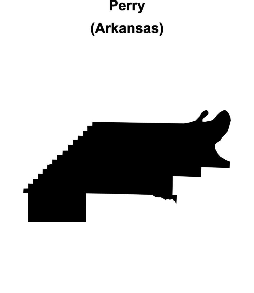 Perry County, Arkansas blank outline map vector