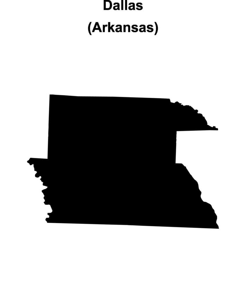 Dallas County, Arkansas blank outline map vector