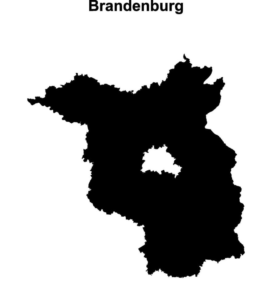Brandenburg outline map vector