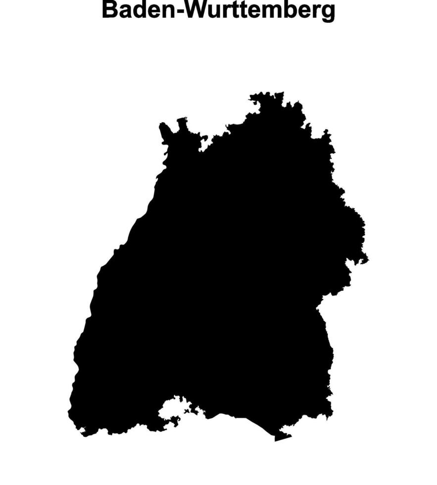Baden-Wurttemberg outline map vector