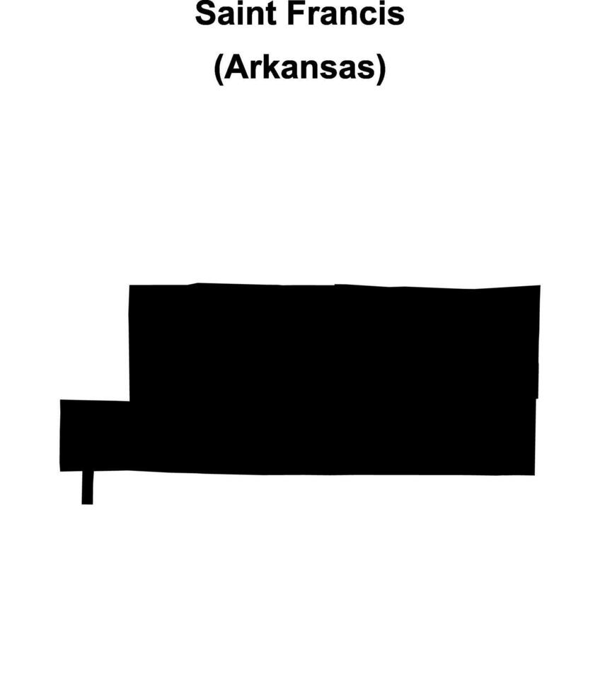 Saint Francis County, Arkansas blank outline map vector