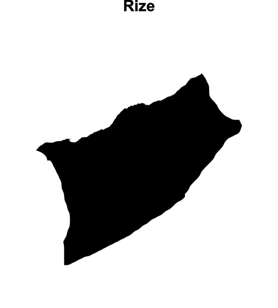Rize outline map vector