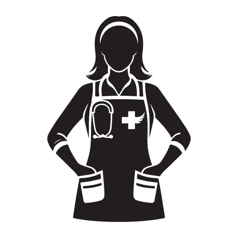 Doctor nurse vectors silhouette