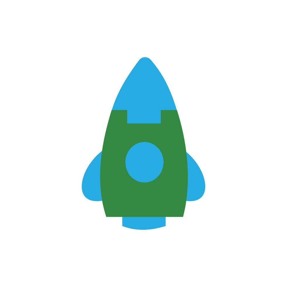 Rocket icon in flat style. Spaceship illustration on white isolated background. Startup business concept. Flat design style modern illustration. vector