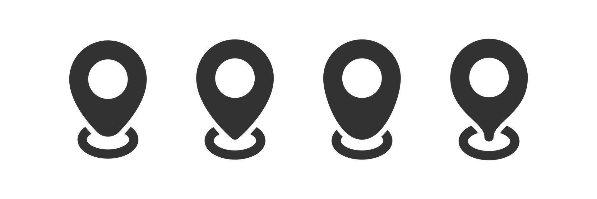 Location marker icon. Map pin. Navigation pointer. GPS place. Geo position. vector