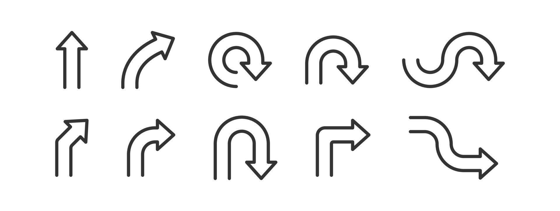 Road direction icon. One arrow way. Navigation traffic. Turn pathway roadsign. vector