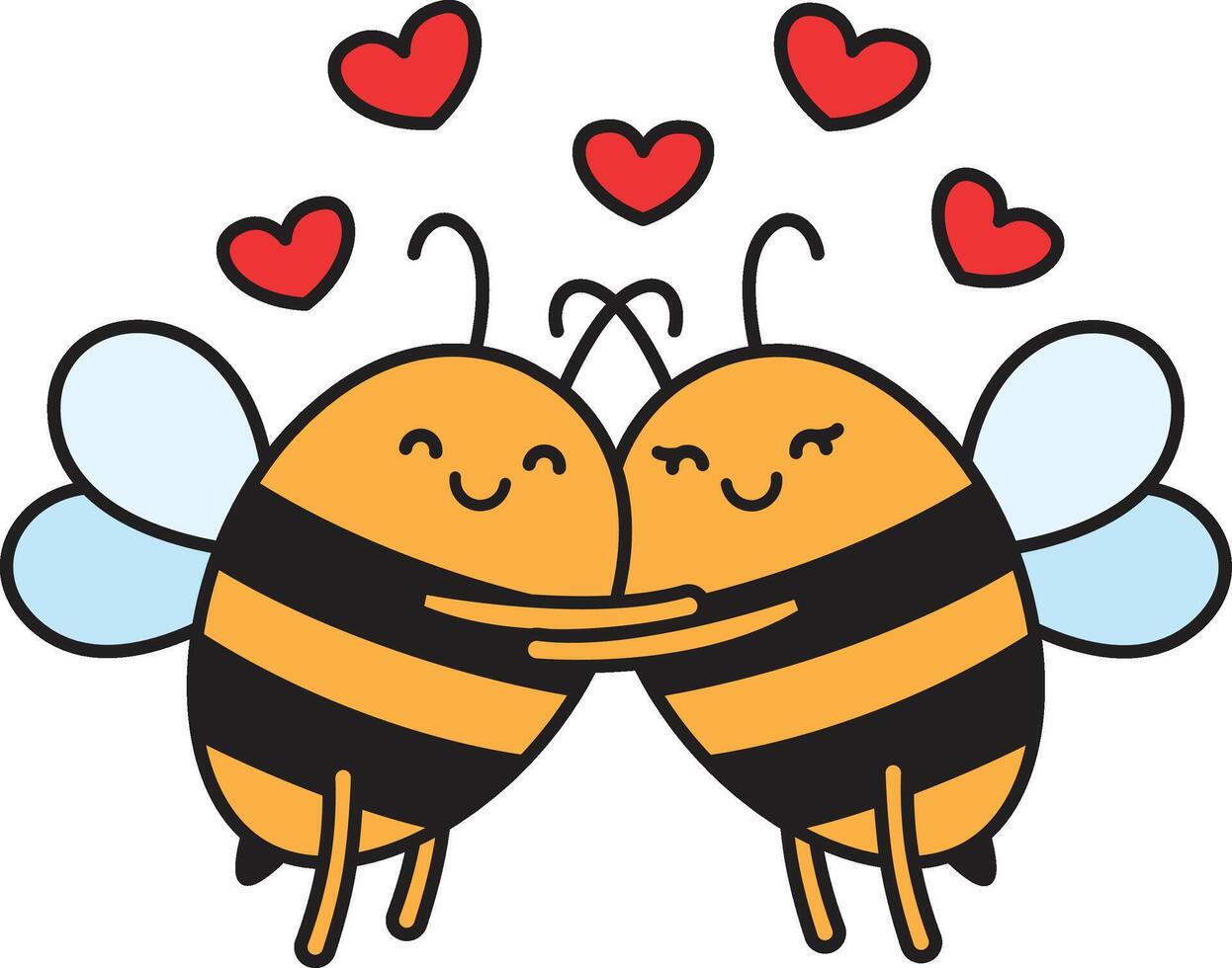 Cute bee illustration vector