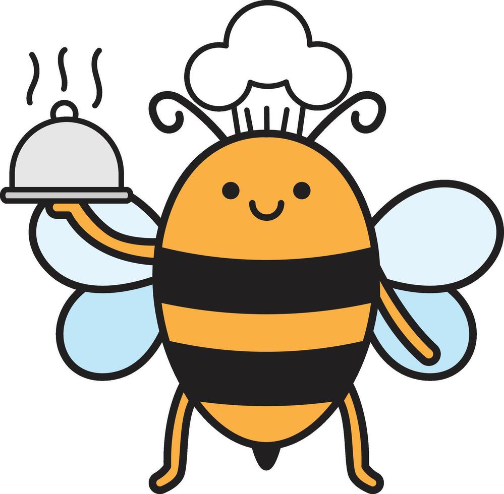 Cute bee illustration vector