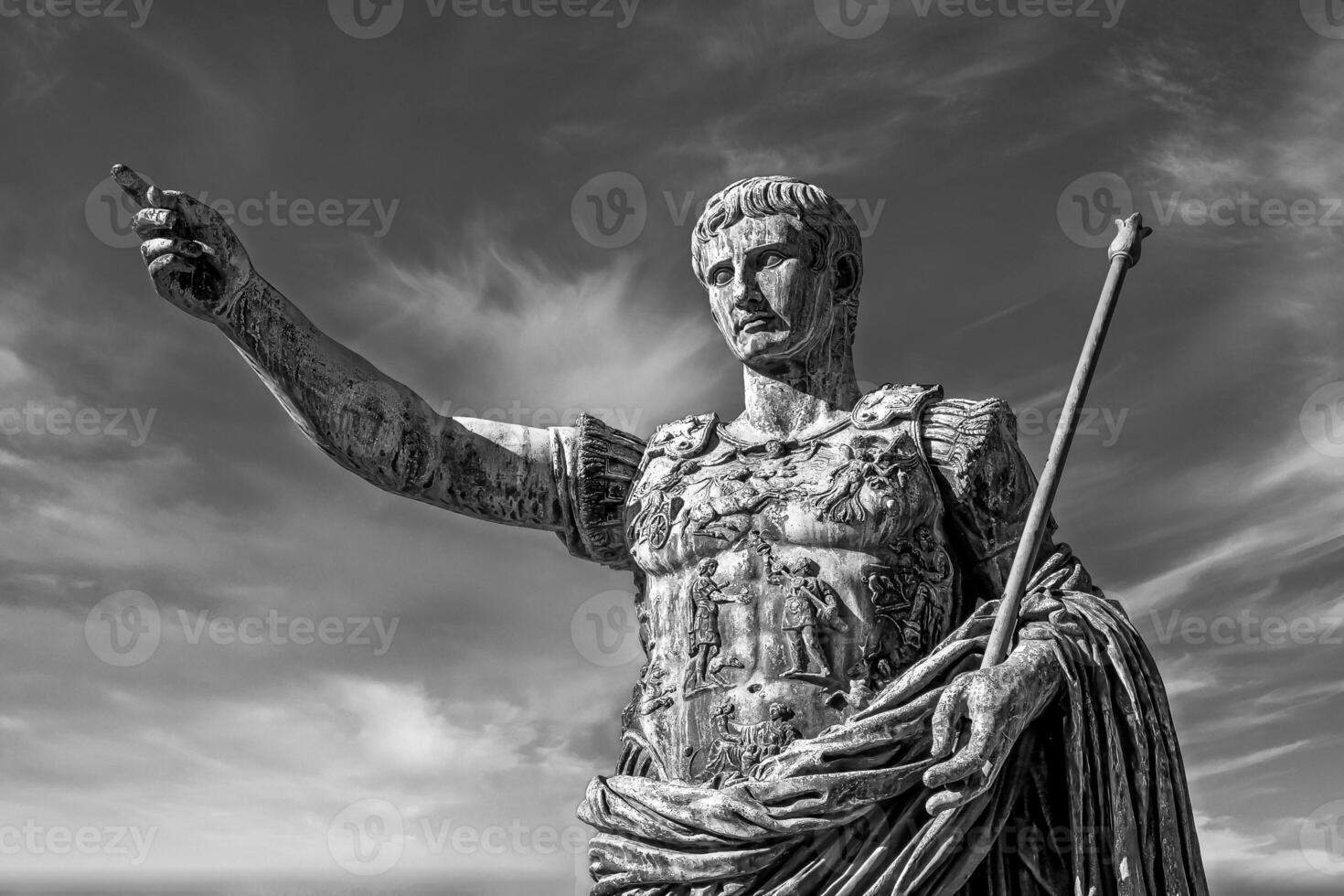 Julius Caesar, ancient statue in Rome, Italy. Concept for leadership, personal growth, personal development photo