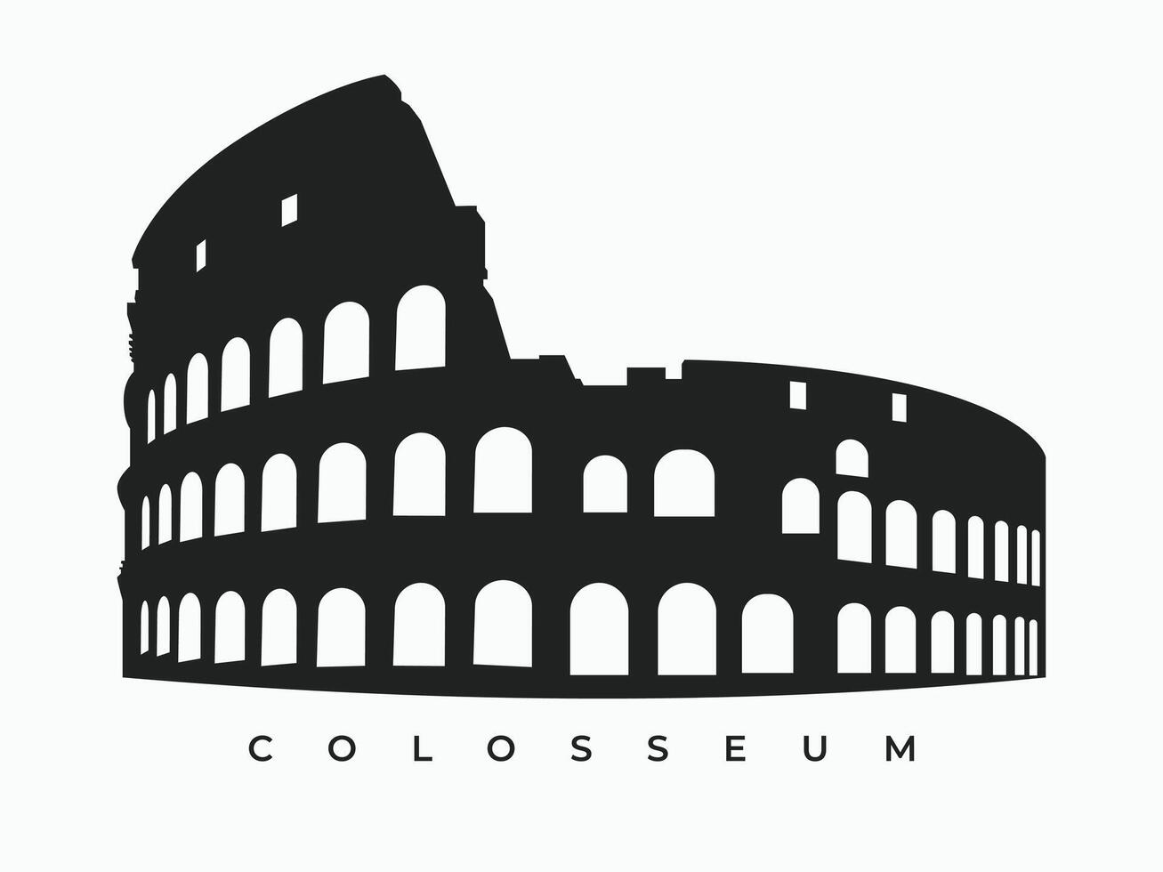 Colosseum building silhouette illustration vector