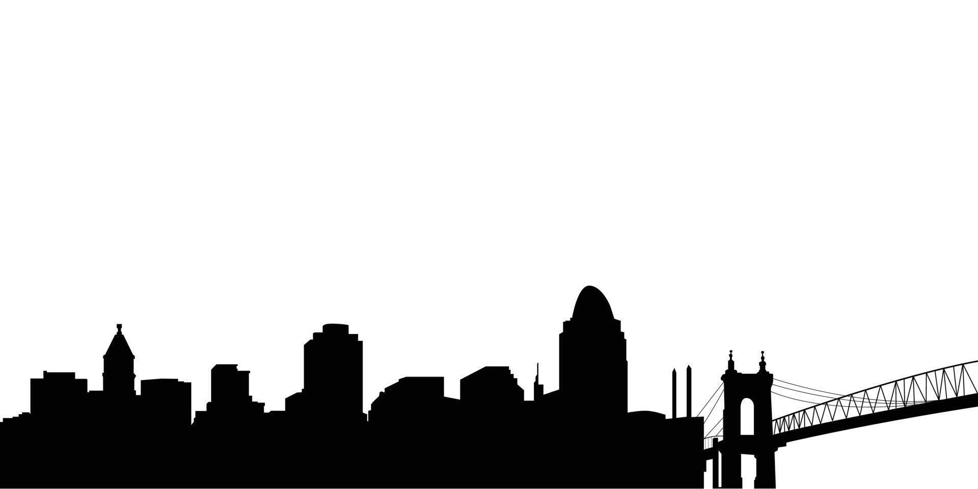 Cincinnati city skyline silhouette vector