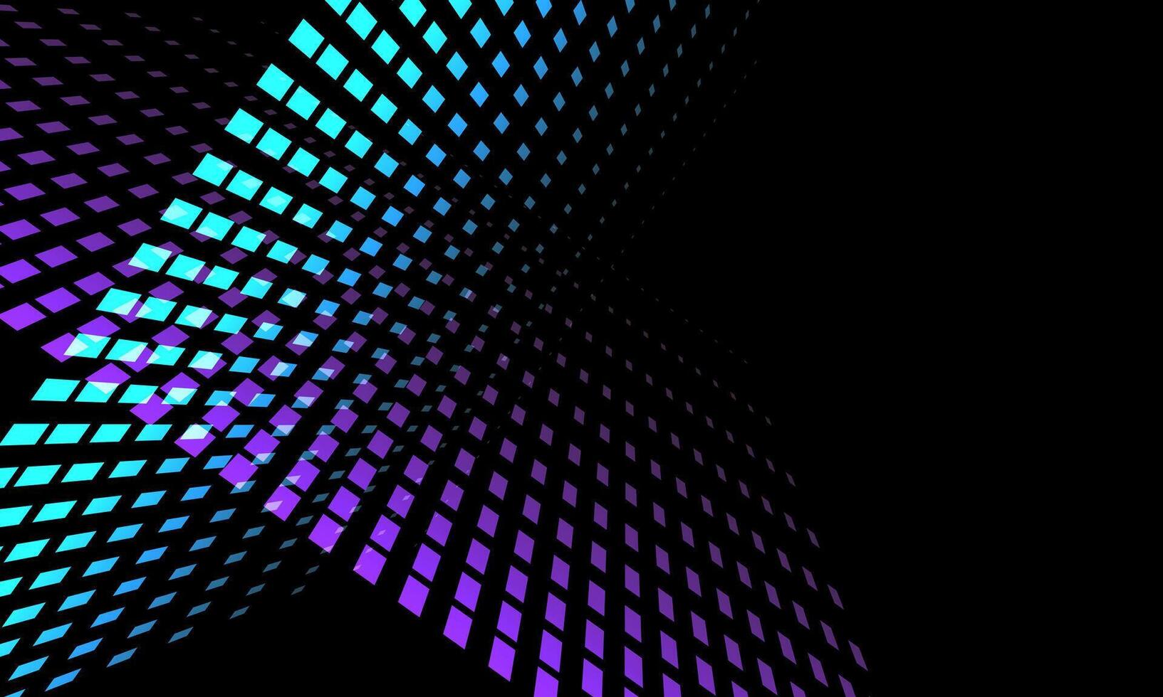 Abstract squares mesh blue purple overlap on black technology futuristic data background vector