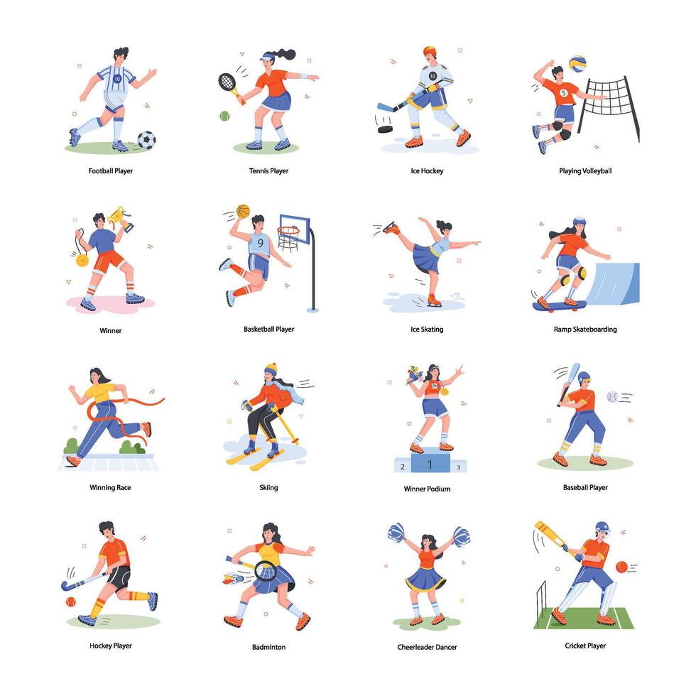 International Sports Flat icons vector