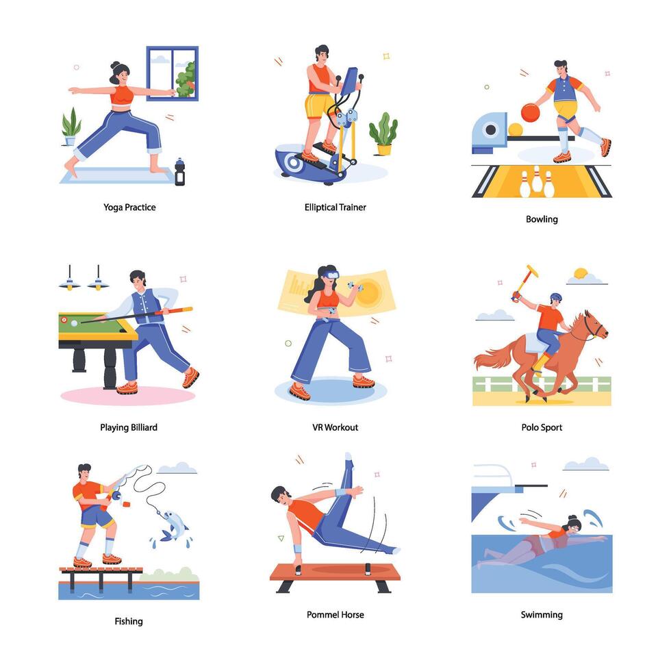 International Sports Flat icons vector