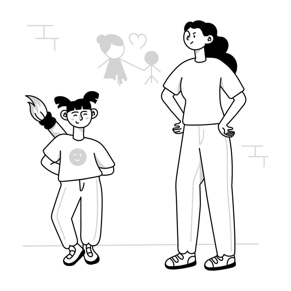 Mothers Day Doodle Mini Illustrations vector