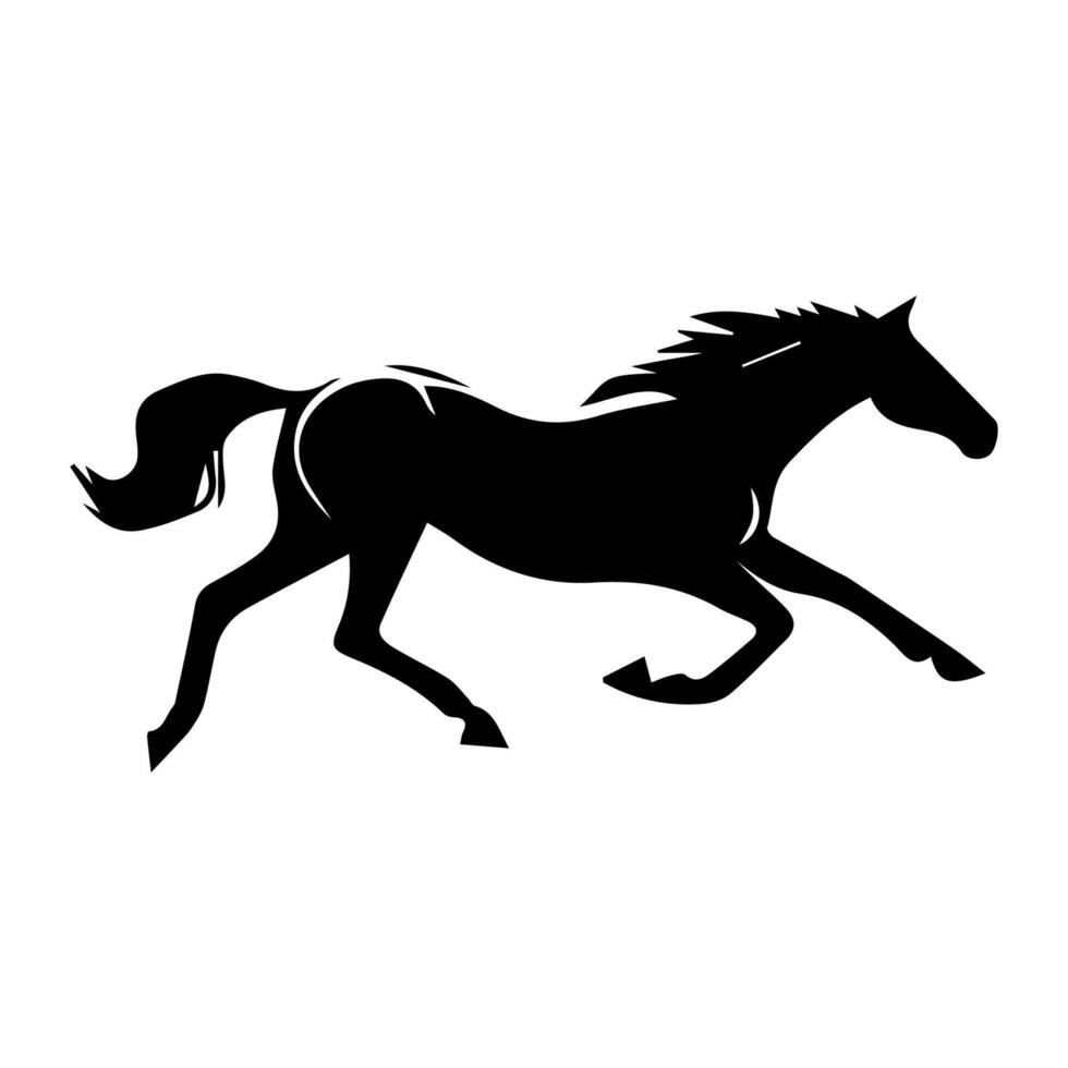 horse silhouette animal logo icon vector