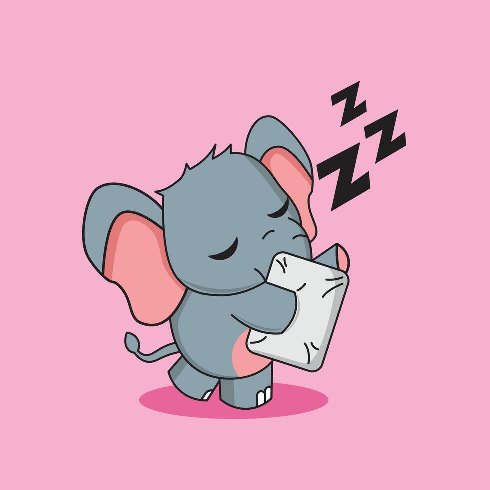 Elephant Sleep Well vector