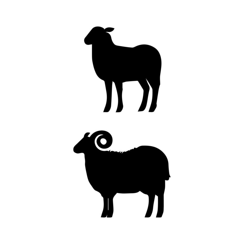 sheep silhouette logo icon vector