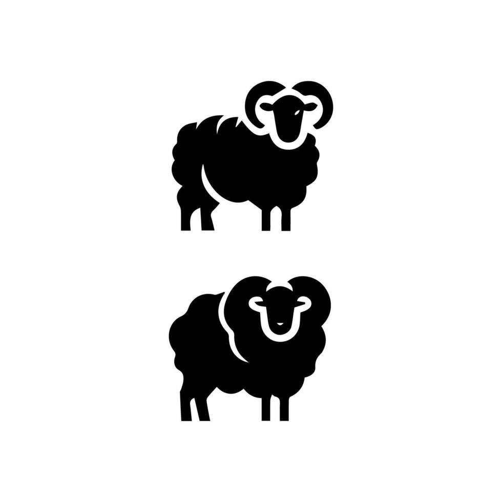 sheep silhouette logo icon vector