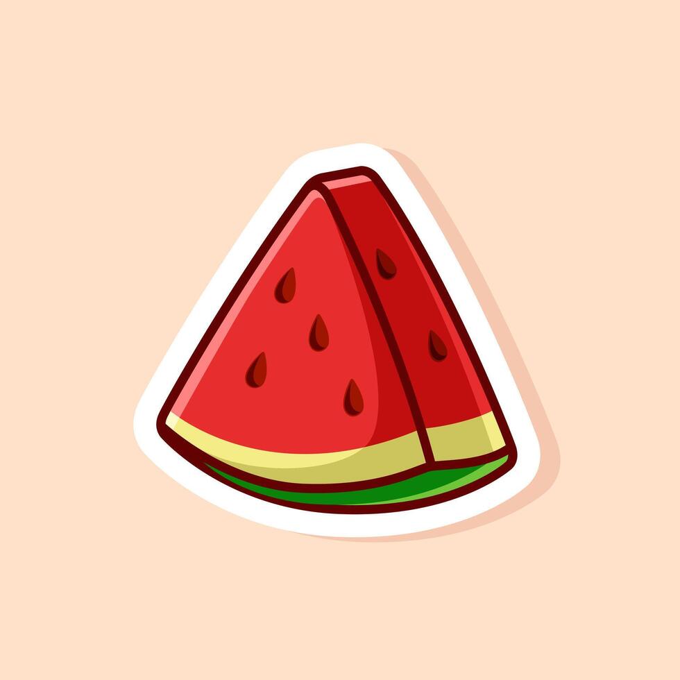 cute cartoon of slice triangle watermelon vector