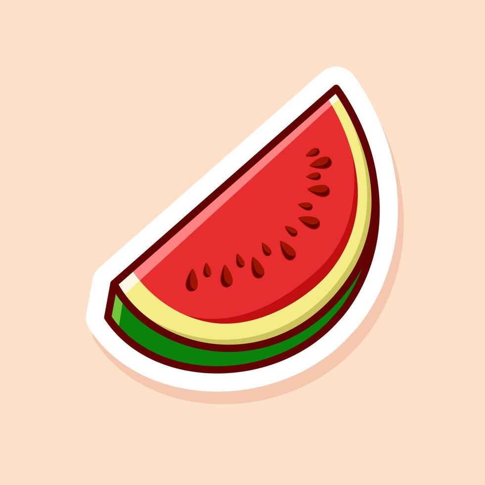 cute cartoon of slice watermelon vector