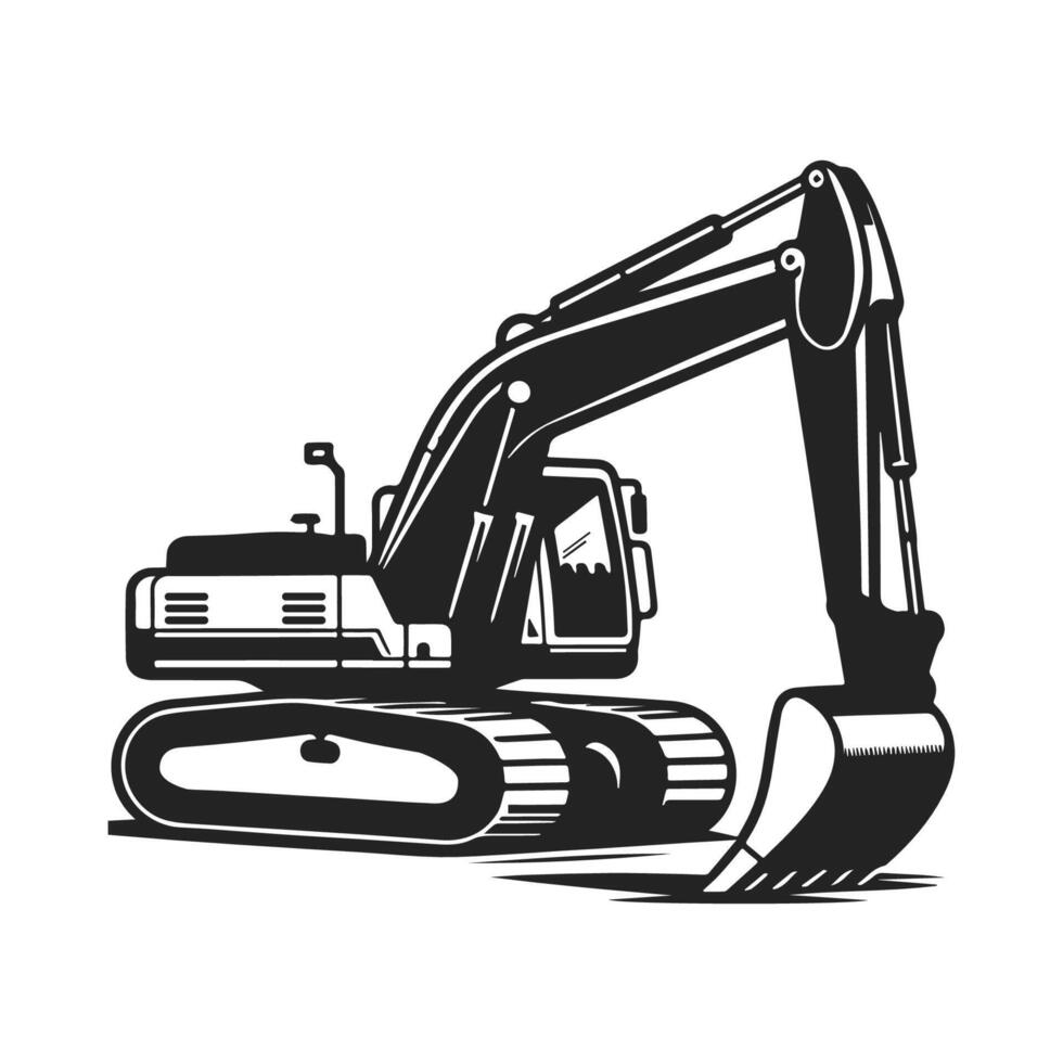 Mega excavator flat icon on a white background. illustration. vector